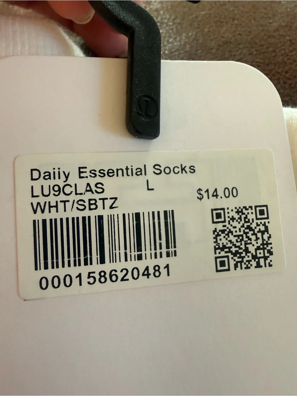 lululemon athletica White Crew Socks with Red Stripe Logo